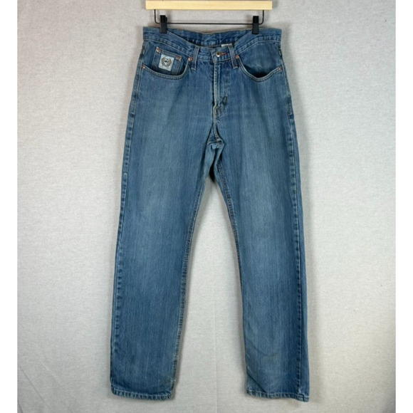 Cinch Mens White Label Jeans Size 31x34 Medium Wash Straight Leg Rancher Rodeo - Picture 1 of 14